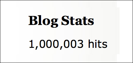 Blog Stats 1,000,003 hits